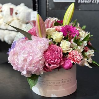 delicate pink flower box