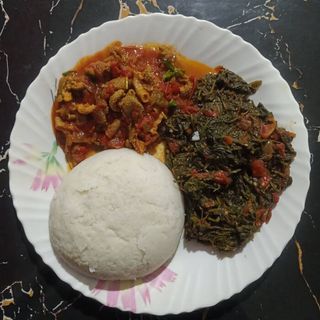 Matumbo+ Mchicha+ Ugali