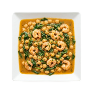 Potaje De Garbanzos con espinacas y gambas