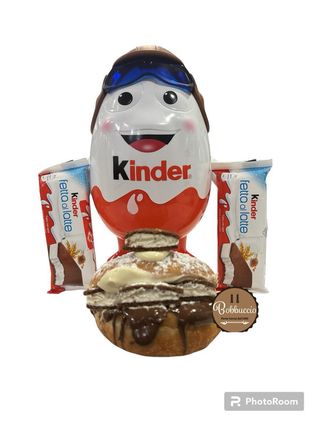 Krapfen Kinder fetta al latte con Nutella bianca e Nutella Ferrero