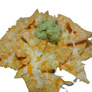 Nachos Con Queso Y Guacamole (Media Ración)