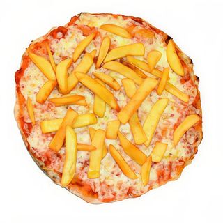 Pizza Margherita con patatine