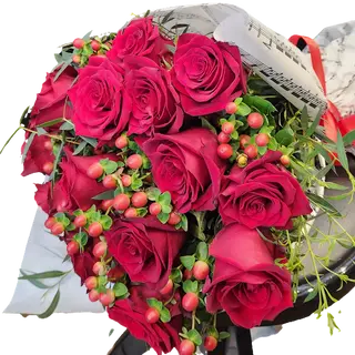 Fascio di 12 rose rosse extra