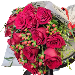 Fascio di 12 rose rosse extra