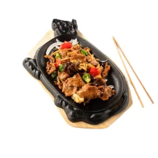 Ternera con bambú y setas chinas