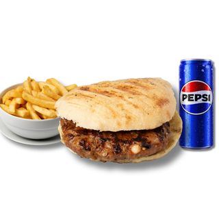 Gurmanska pljeskavica, pomfrit i Pepsi 330ml