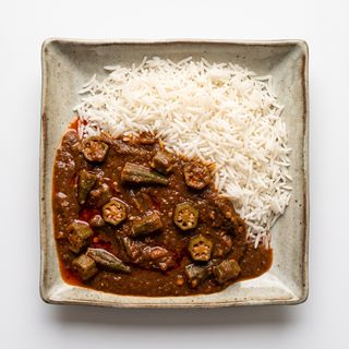 Arroz Blanco Con Salsa De Gombo Soupe Kandia