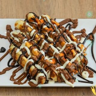 Gofre con Nutella y choco blanco 