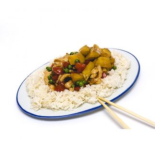 А7 Пилешко с картофи и варен ориз