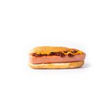 33. Hot dog, chori jam y salsa queso cheddar