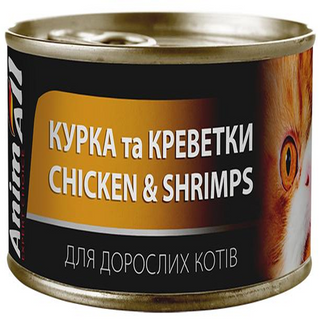 AnimAll  вологий корм д\котів  курка з креветками 85г