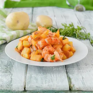 117. Gamberi con patate