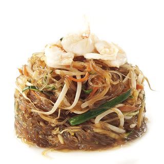 258 Spaghetti di soia con gamberi e verdure