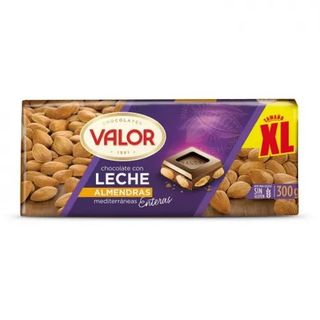 Chocolate con Leche, Almendras Enteras Valor S. Gluten 300 G