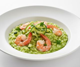 Risotto con code di gamberi e zucchine