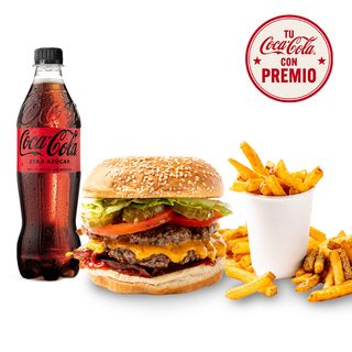 Five Guys Hamburguesa con Queso y Beicon Combo
