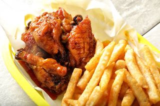 Chips + Chicken + Sausages + Chapati + Soda