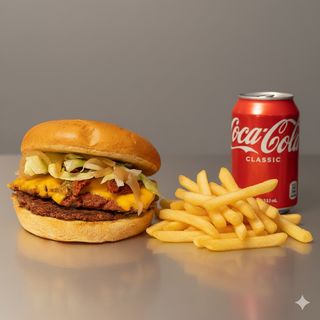 Panino Fake burger + Patatine + Bevanda