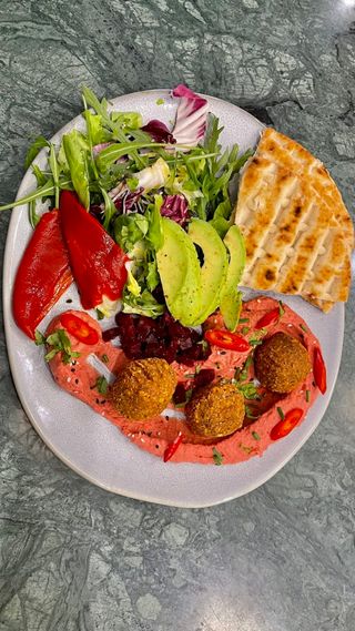 Oriental breakfast hummus