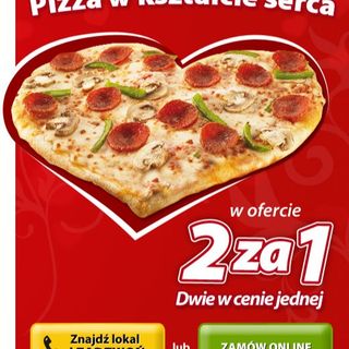 Pizza w kształcie serca 23 cm x 23 cm