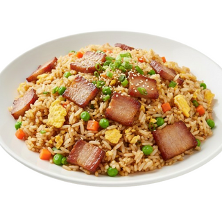 163. Пържен ориз със свинско, грах, моркови и яйца (600г)