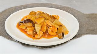 48.Gamberi bambù e funghi