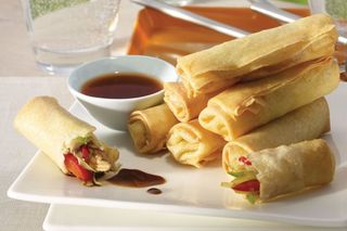 Pancake Roll with Chicken Sauce