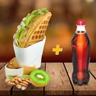 WAFFLE, CARAMEL CREMESA, KIWI FRESH, MIGDALE + Coca Cola
