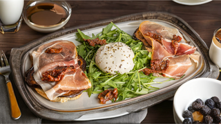 Burrata & eggplant brunch