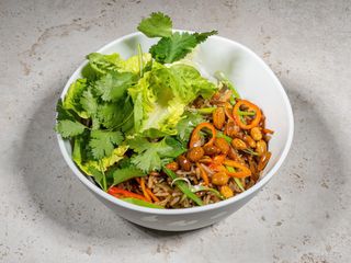 Азійський смажений рис з куркою та печерицями, 450 г