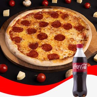 ორმაგი პეპერონი + კოკა-კოლა კლასიკი - 0,5ლ