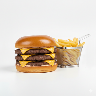 Triple samsh cheese Burger & frite