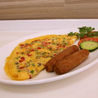Spanish Omlette -2 Sausage With Tea