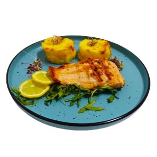 Somon la grătar cu cartofi gratinați 350g