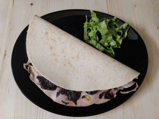 Porchetta di Ariccia, Fontina D.O.P, patè di olive, funghi   porcini