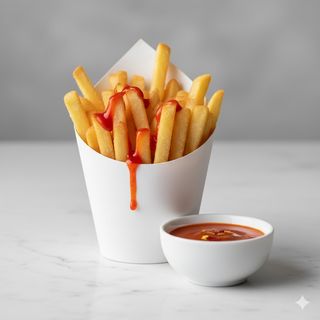 Patatas Fritas Con Salsa Picante