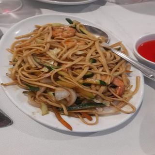 udon salteados con setas