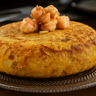 Tortilla de Langostino al ajillo