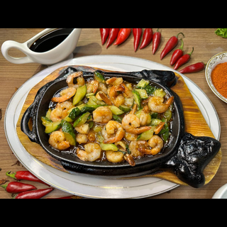 Филе креветок на сковороде 