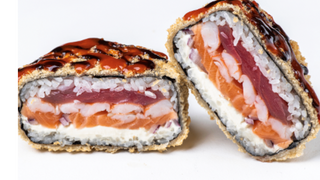 Sushi-burger seafood mix