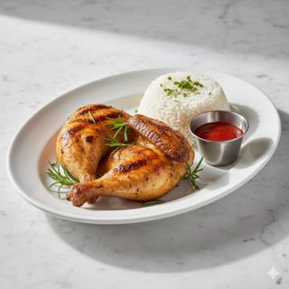 1/2 Pollo con patatas o arroz