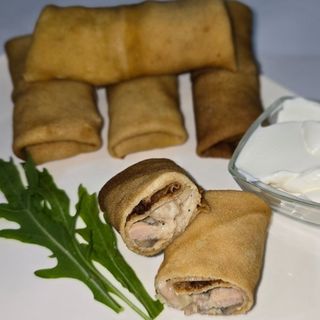 Блины с курицей и грибами (5 шт)