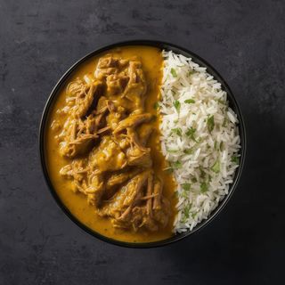 Arroz con Curry y Ternera Mechada