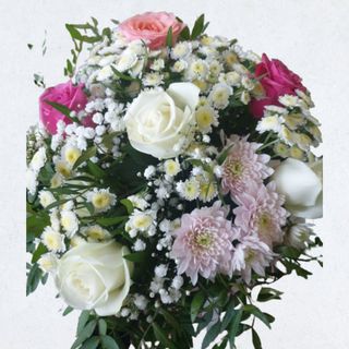 Buchet trandafiri si crizanteme