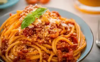 Espagueti Chorizo Casero con Tomate