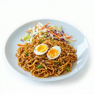 Makaron chiński z jajkiem i surówką