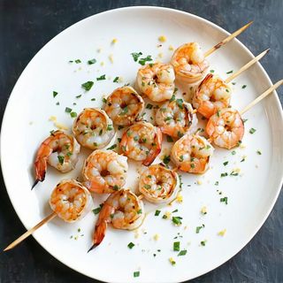 Spiedini di gamberi ai ferri