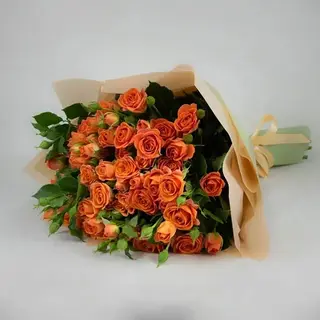 სტაფილოსფერი სპრეი ვარდების თაიგული