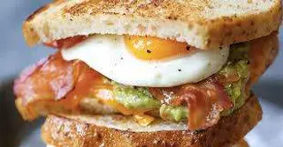 Egg and Beef Bacon Sandwich