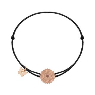 Narukvica 'Solar' pozlaćena ružičastim zlatom 18KT, crna